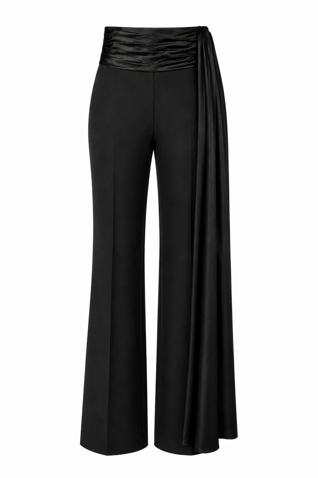 LaQuan Smith Tailored Pant with Sash Waistband in Black 1 LaQuan Smith Tailored Pant with Sash Waistband in Black | Tailored Pants | Coveti