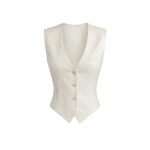 LaQuan Smith Tailored Vest in Ivory | Vests | Coveti