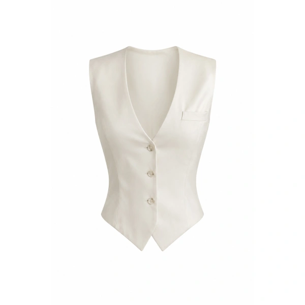 LaQuan Smith Tailored Vest in Ivory | Vests | Coveti