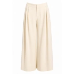 LaQuan Smith Ultra Wide Leg Pant in Ivory | Wide-Leg Pants | Coveti