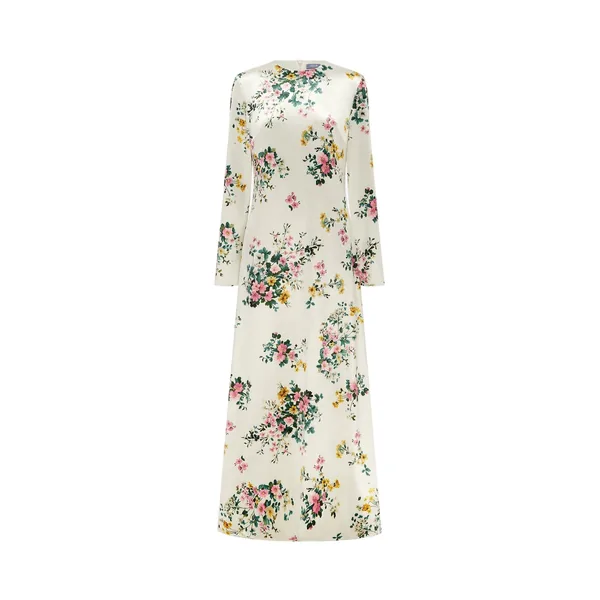 Cassandra Velvet Maxi Dress in Posy Print in Snow