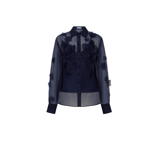 Cassia Petal Shirt in Midnight