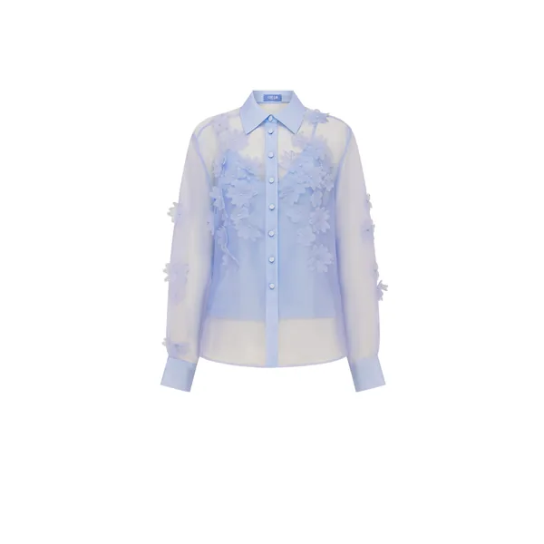 Cassia Petal Shirt in Periwinkle