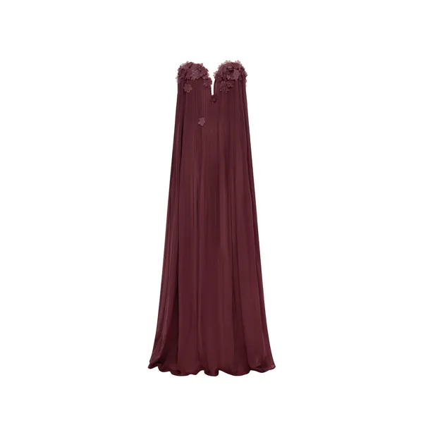 Dahlia Petal Gown in Mahogany