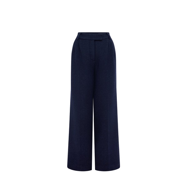 Elisha Tweed Wide Leg Pants in Midnight
