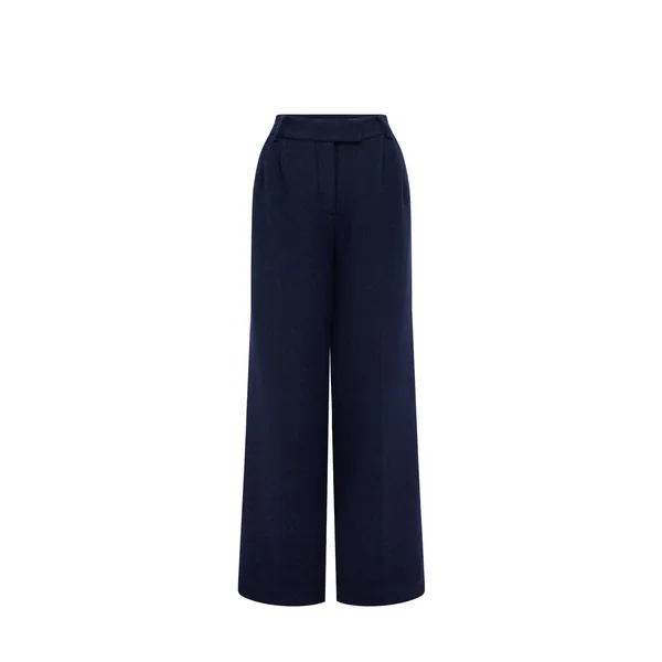 Elisha Tweed Wide Leg Pants in Midnight
