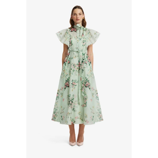 Elsie Flutter Sleeve Midi Dress