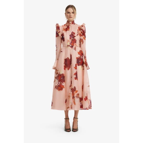 Katrina Butterfly Sleeve Midi Dress