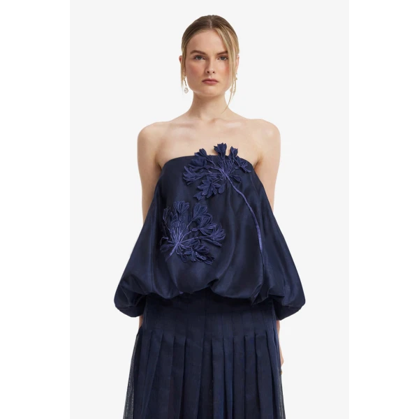 Leonie Appliqué Bustier Top
