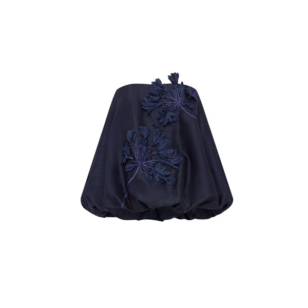 Leonie Appliqué Bustier Top in Midnight