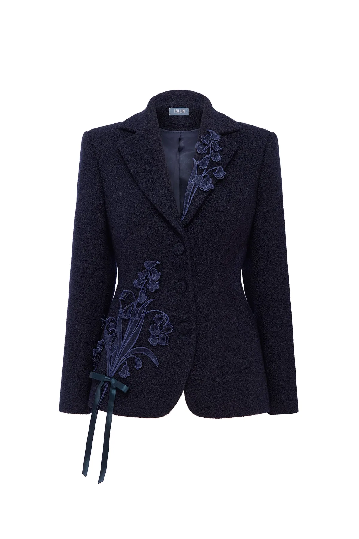 Lisa Appliqué Tweed Blazer in Midnight
