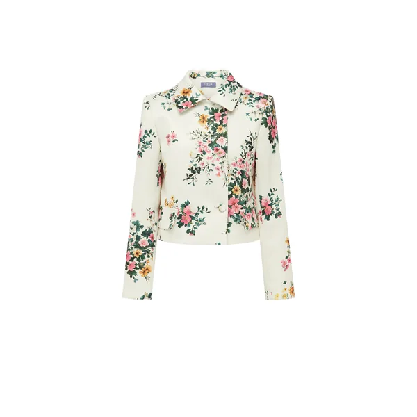 Louisa Jacket in Posy Print in Snow