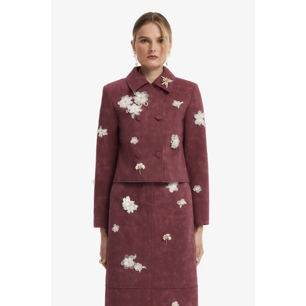 Vienna Embellished Vegan Suede Jacket