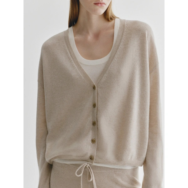 Lisa Yang Abby Cardigan in Sand