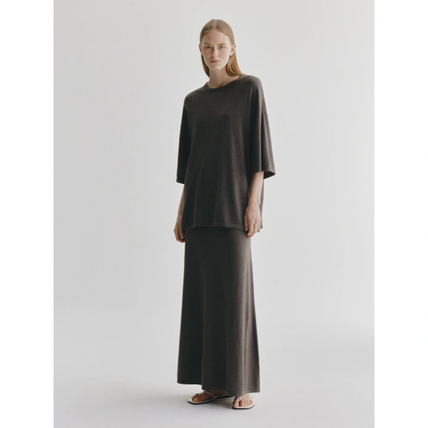 Lisa Yang Adrienne Skirt in Deep Walnut