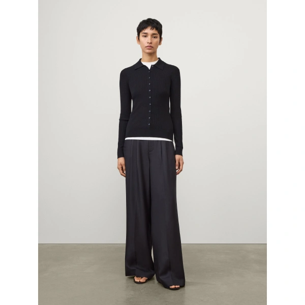 Lisa Yang Agata Cardigan Shirt in Black