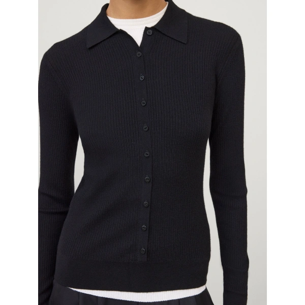 Lisa Yang Agata Cardigan Shirt in Black