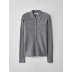 Lisa Yang Agata Cardigan Shirt in Dark Mist | Cardigans | Coveti