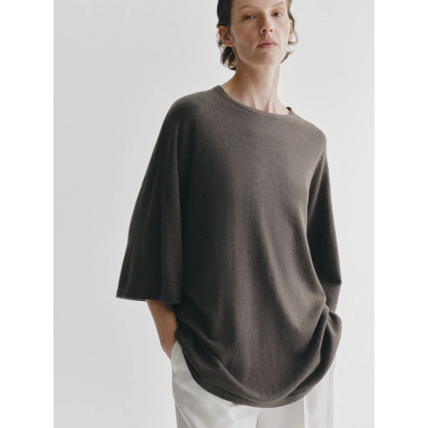 Lisa Yang Agnette Sweater in Deep Walnut