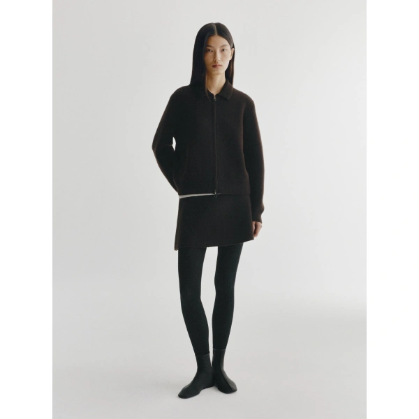 Lisa Yang Aleya Cardigan Jacket in Dark Oak