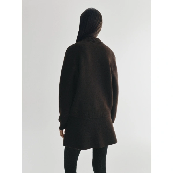 Lisa Yang Aleya Cardigan Jacket in Dark Oak