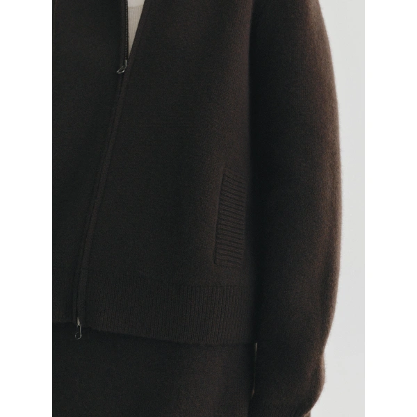 Lisa Yang Aleya Cardigan Jacket in Dark Oak
