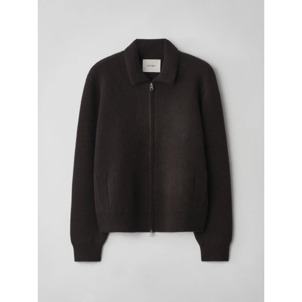 Lisa Yang Aleya Cardigan Jacket in Dark Oak | Cardigans | Coveti
