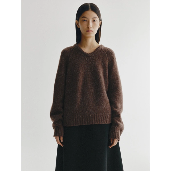 Lisa Yang Aloia Sweater in Dark Cocoa
