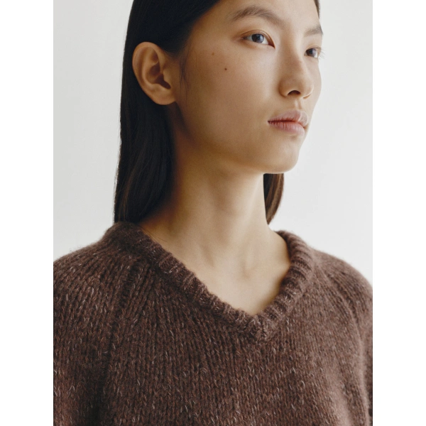 Lisa Yang Aloia Sweater in Dark Cocoa