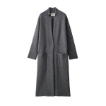 Lisa Yang Amie Coat in Graphite | Wool & Cashmere Coats | Coveti