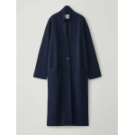 Lisa Yang Amie Coat in Navy | Wool & Cashmere Coats | Coveti