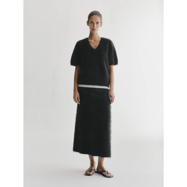 Lisa Yang Asta Skirt in Black Brushed