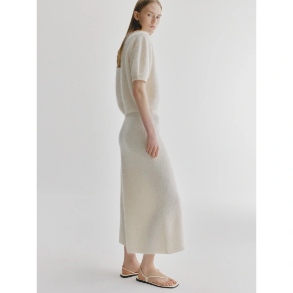 Lisa Yang Asta Skirt in Cream Brushed