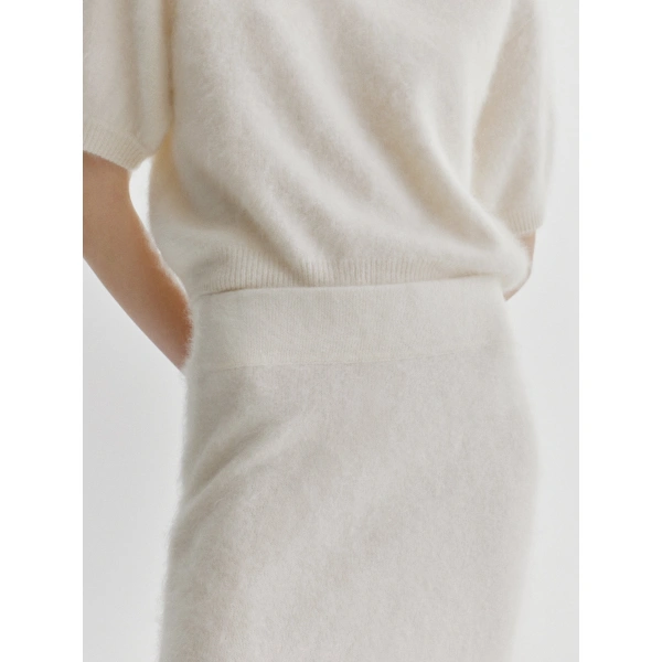 Lisa Yang Asta Skirt in Cream Brushed