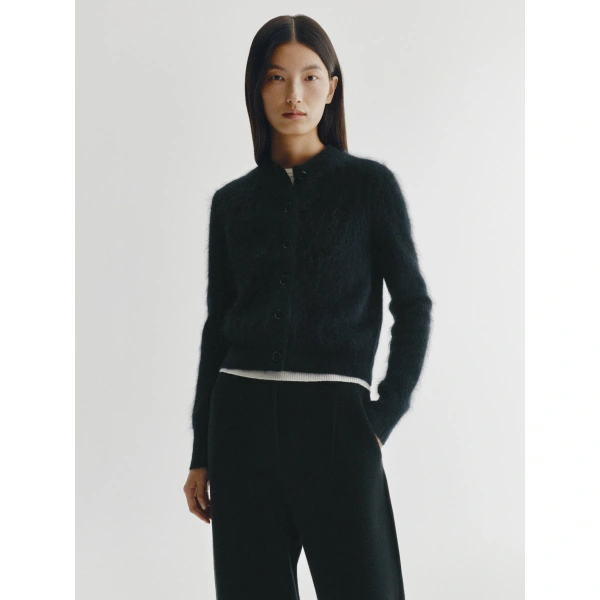Lisa Yang Azalea Cardigan in Black Brushed