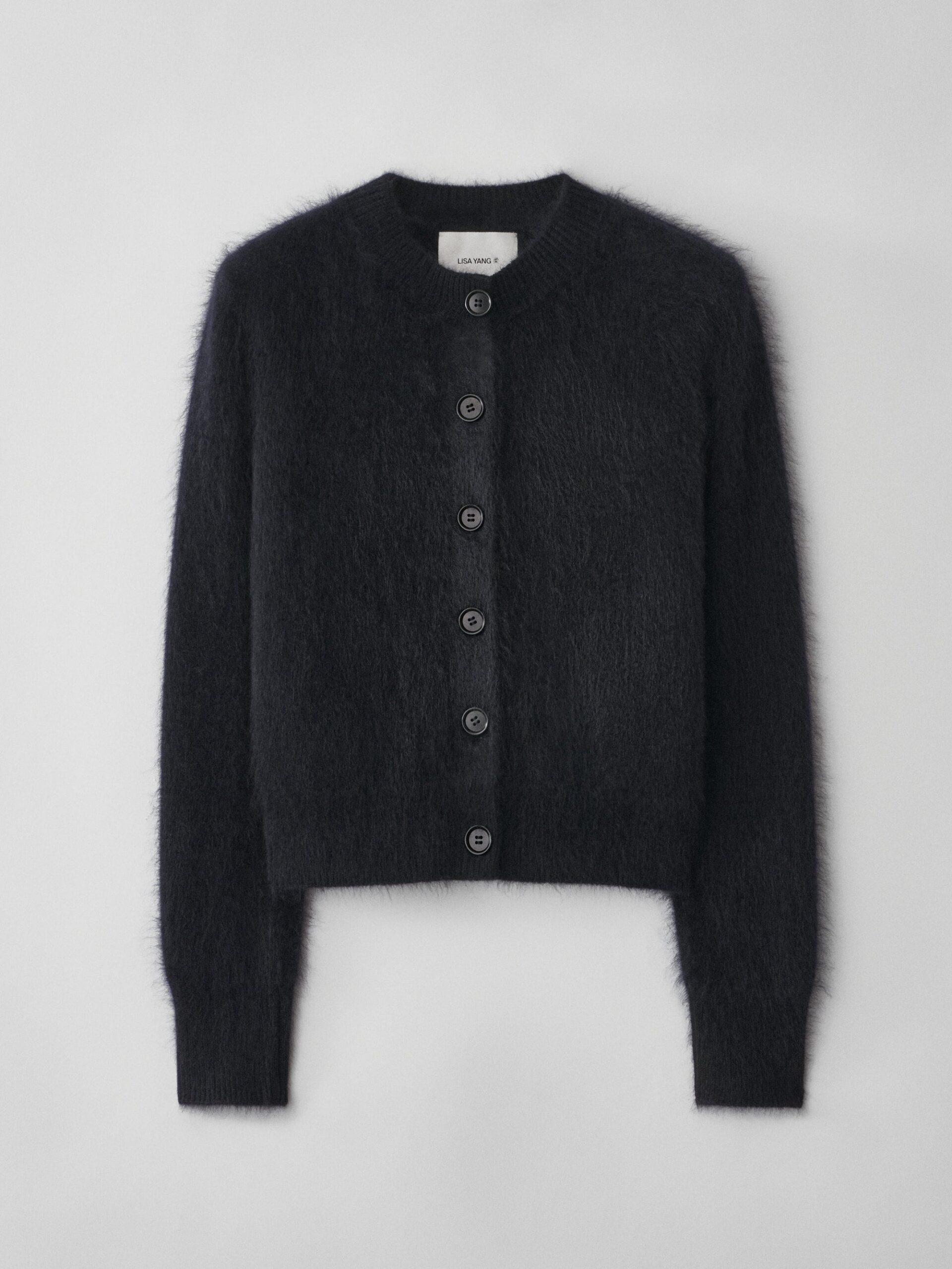 Lisa Yang Azalea Cardigan in Black Brushed Lisa Yang Azalea Cardigan in Black Brushed | Cardigans | Coveti