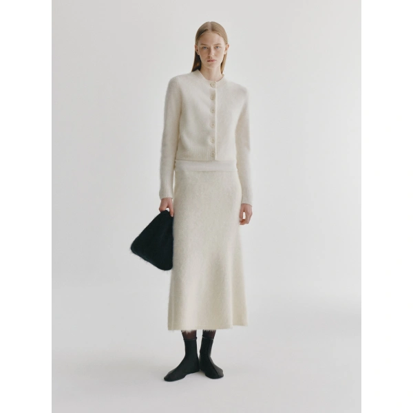 Lisa Yang Azalea Cardigan in Cream Brushed