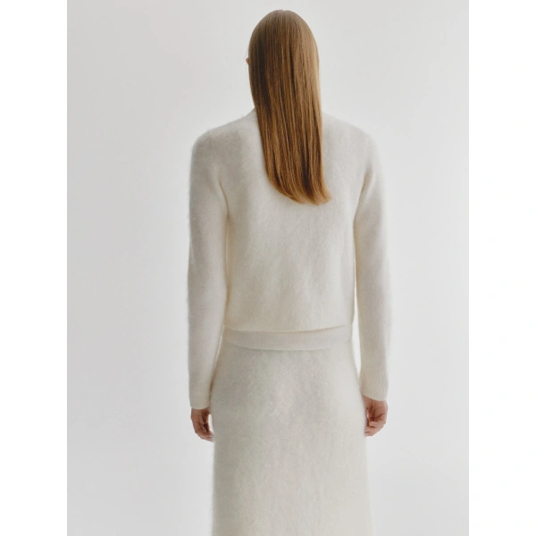 Lisa Yang Azalea Cardigan in Cream Brushed