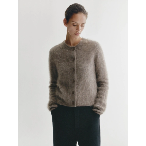 Lisa Yang Azalea Cardigan in Truffle Brushed