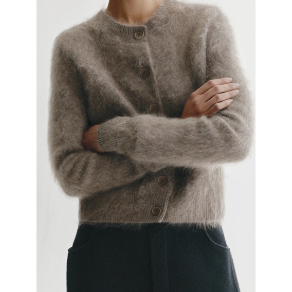 Lisa Yang Azalea Cardigan in Truffle Brushed