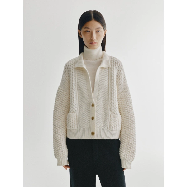 Lisa Yang Becs Cardigan in Cream