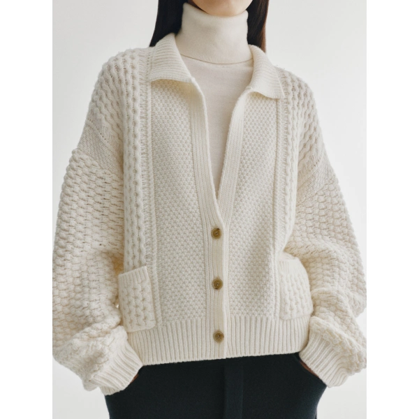 Lisa Yang Becs Cardigan in Cream