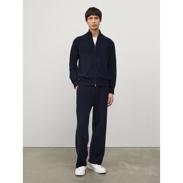 Lisa Yang Bran Zip Cardigan in Deep Navy
