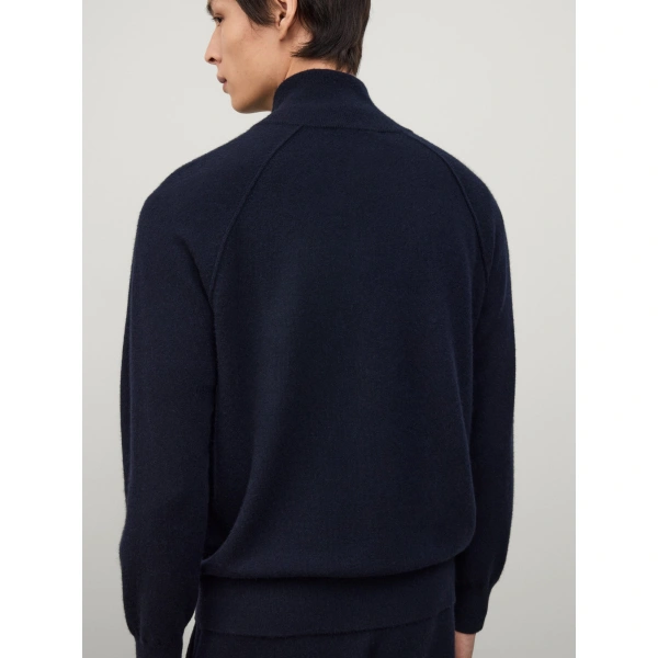 Lisa Yang Bran Zip Cardigan in Deep Navy