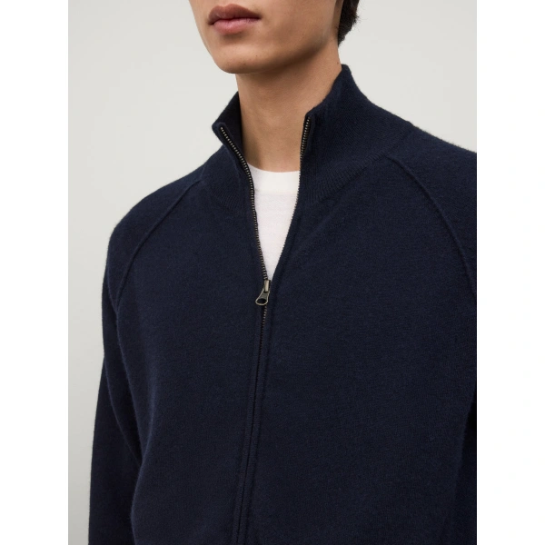 Lisa Yang Bran Zip Cardigan in Deep Navy
