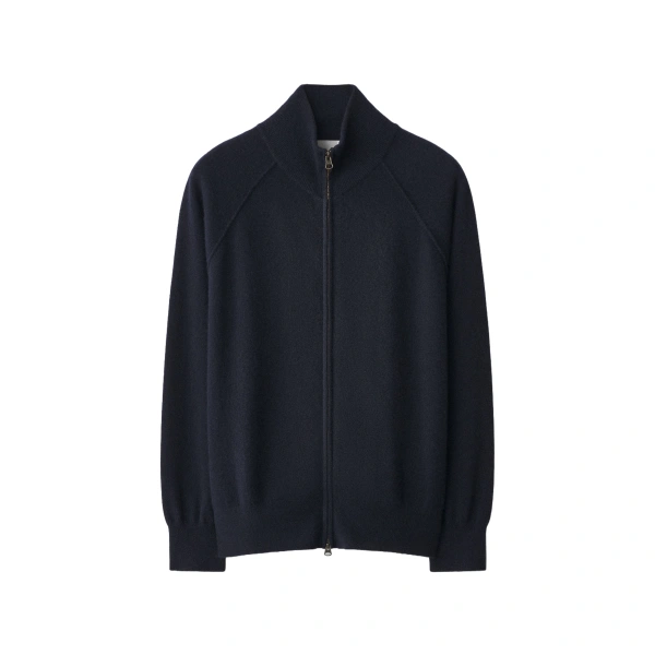 Bran Zip Cardigan in Deep Navy