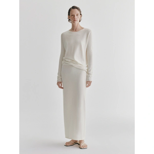 Lisa Yang Charlotta Skirt in Salt