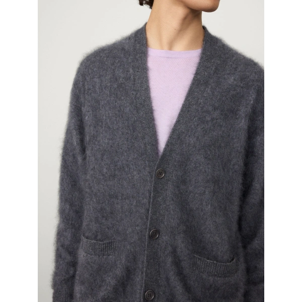 Lisa Yang Devean Cardigan in Graphite Brushed