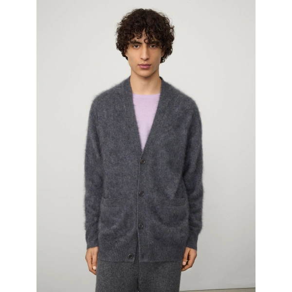 Lisa Yang Devean Cardigan in Graphite Brushed