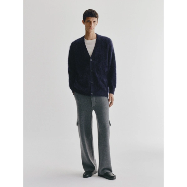 Lisa Yang Devean Cardigan in Navy Brushed